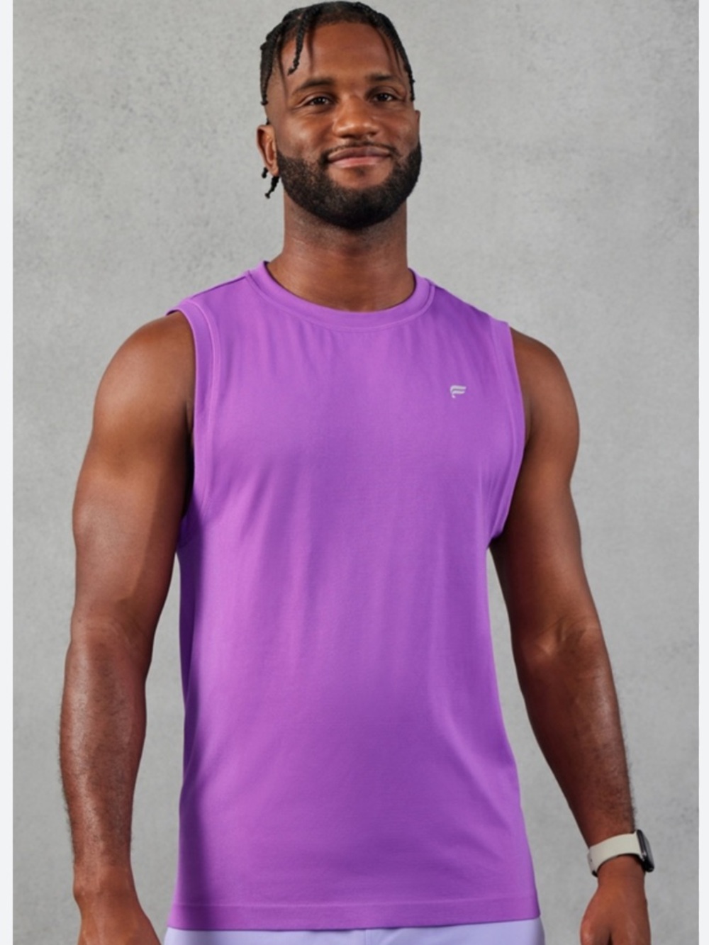 Fabletics Men’s Training Day Muscle Tank — Purple Size Large